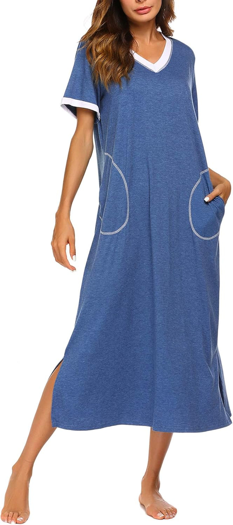 Women'S Full Length Short Sleeve Nightgown